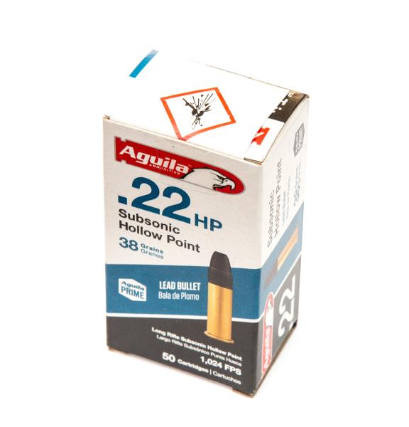 AGUILA .22LR HP Subsonic Hollow Point 38gr